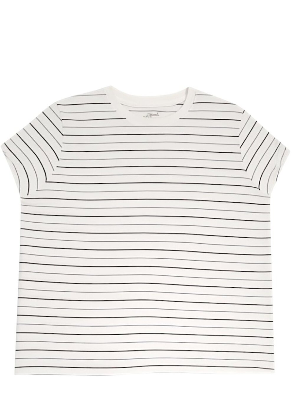 Universal Thread Striped Tee White Black Blue Short Sleeve Top Medium - Picture 2 of 4